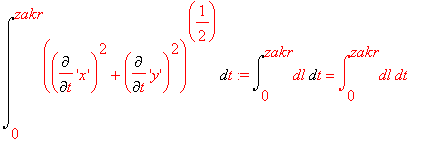 Int((Diff('x',t)^2+Diff('y',t)^2)^(1/2),t = 0 .. za...